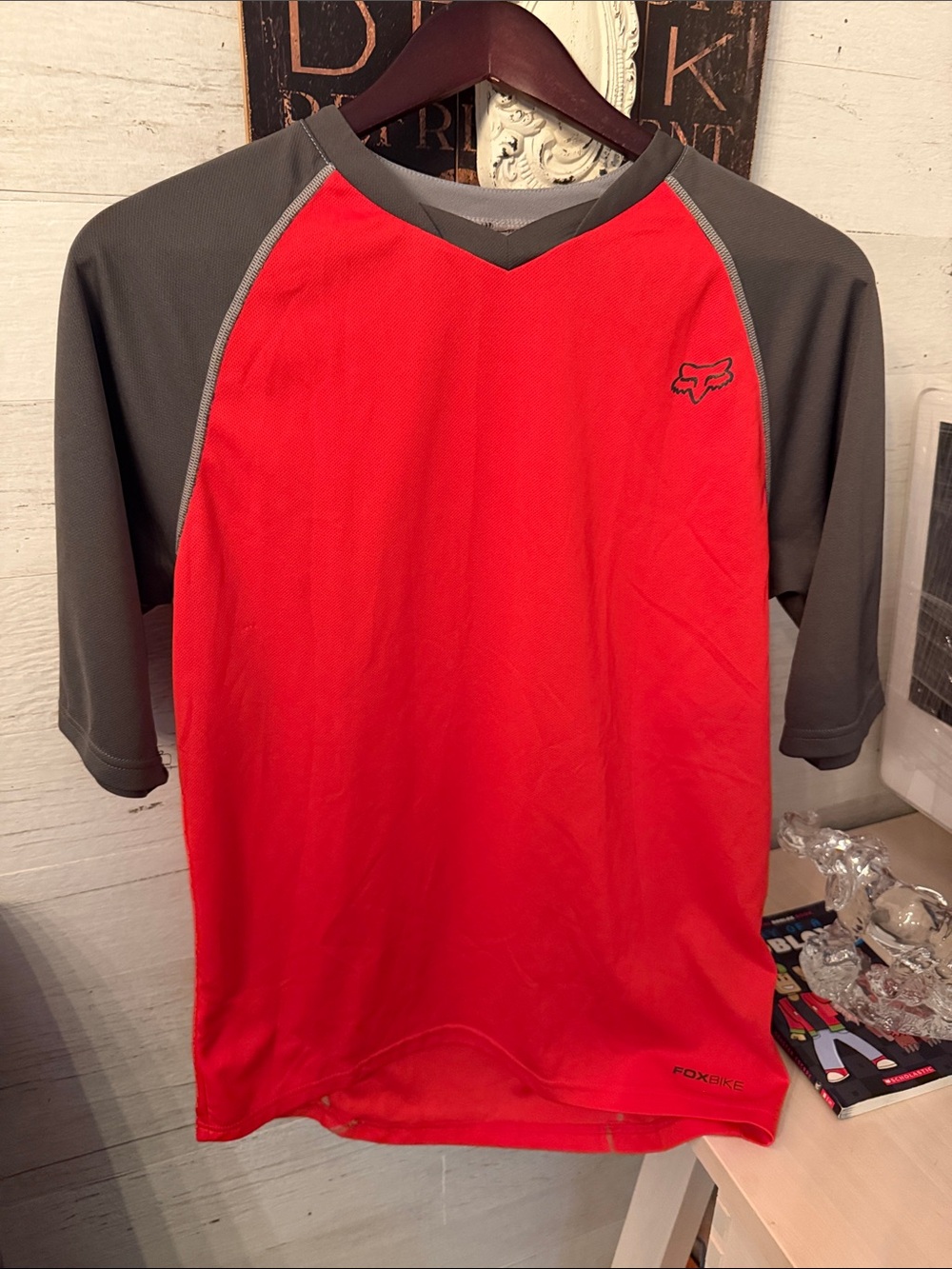 Fox Red and Gray Mountain Bike Jersey